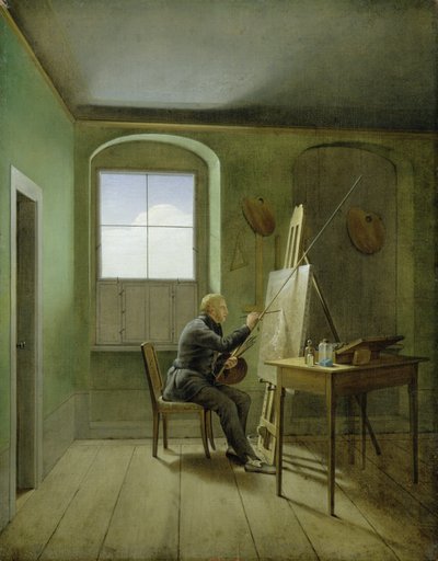 Caspar David Friedrich (1774-1840) in seinem Atelier, 1811 von Georg Friedrich Kersting